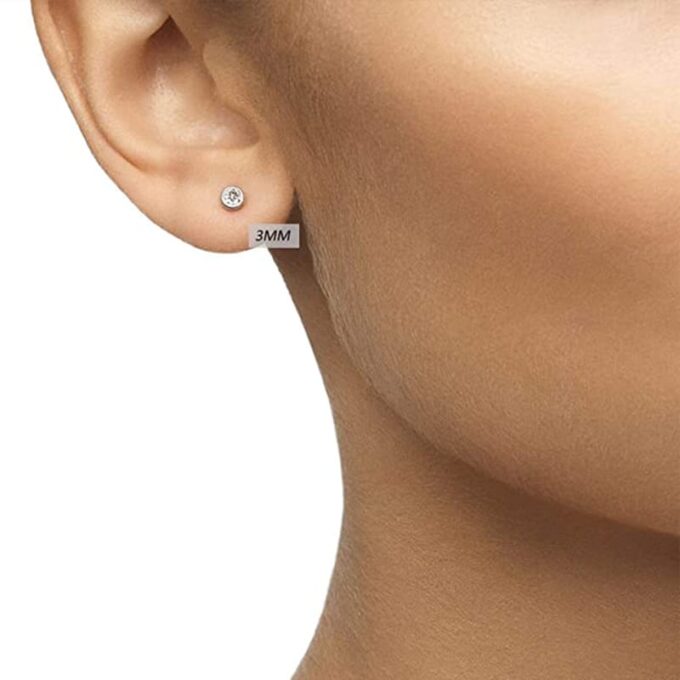 N6932b Boucle d'oreille puce zirconium blanc argent lot de 3 - Bijoux Boucles d'oreilles en ligne Ninanina