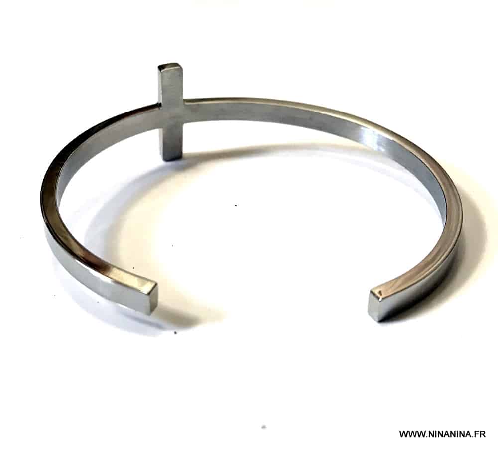 Bracelet jonc Acier inoxydable argenté - Ninanina