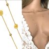 N6944 Sautoir doré - collier oxyde de zirconium blanc plaqué or - Bijoux Colliers en ligne Ninanina
