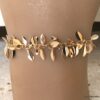 N6950 Bracelet feuilles plaqué or femme style boheme chic - Bijoux Bracelets en ligne Ninanina