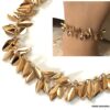 N6950a Bracelet feuilles plaqué or femme style boheme chic - Bijoux Bracelets en ligne Ninanina
