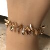 N6950d Bracelet feuilles plaqué or femme style boheme chic - Bijoux Bracelets en ligne Ninanina