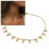 N6951c Collier ras de cou perle artisanal - bijou acier doré femme - Bijoux colliers fmmes en ligne Ninanina