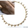 N6952a Chaine de cheville breloque ronde dorée plaqué or - Bijoux Bracelets en ligne Ninanina