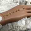 N6954e Bracelet harnais de main bague chaine plaqué or - Bijoux Bracelets en ligne Ninanina