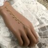 N6954g Bracelet harnais de main bague chaine plaqué or - Bijoux Bracelets en ligne Ninanina