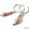 N6956b Boucles d oreilles opale rose argent créoles ou pendantes - Bijou boucle d oreille en ligne Ninanina