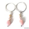 N6956d Boucles d oreilles opale rose argent créoles ou pendantes - Bijou boucle d oreille en ligne Ninanina
