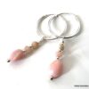 N6956f Boucles d oreilles opale rose argent créoles ou pendantes - Bijou boucle d oreille en ligne Ninanina