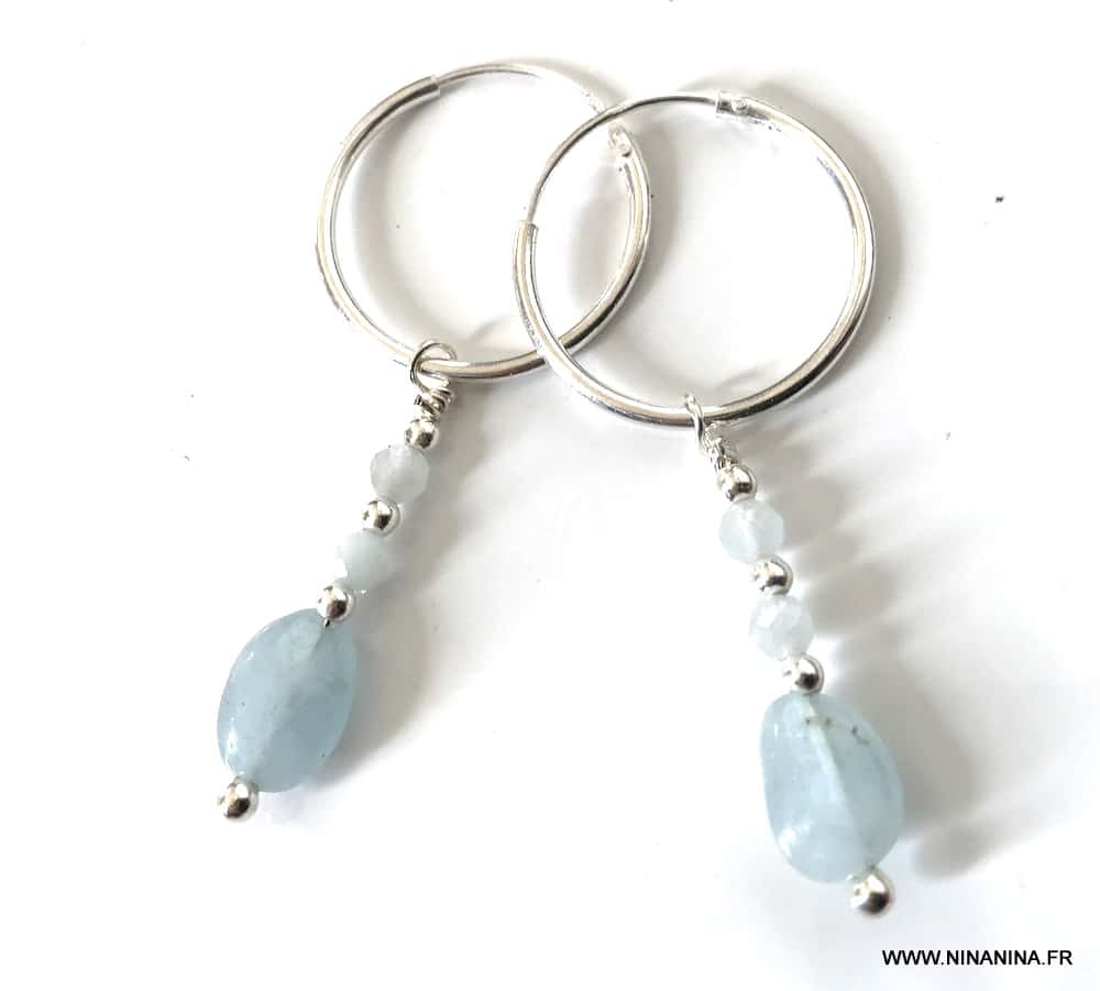 Boucles d'Oreilles Aigue Marine Chic – Ma Pierre Naturelle