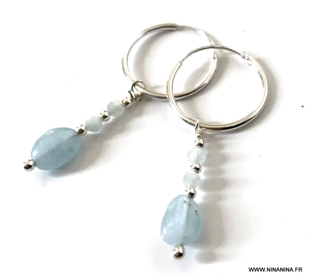 Boucles d'Oreilles Aigue Marine Chic – Ma Pierre Naturelle