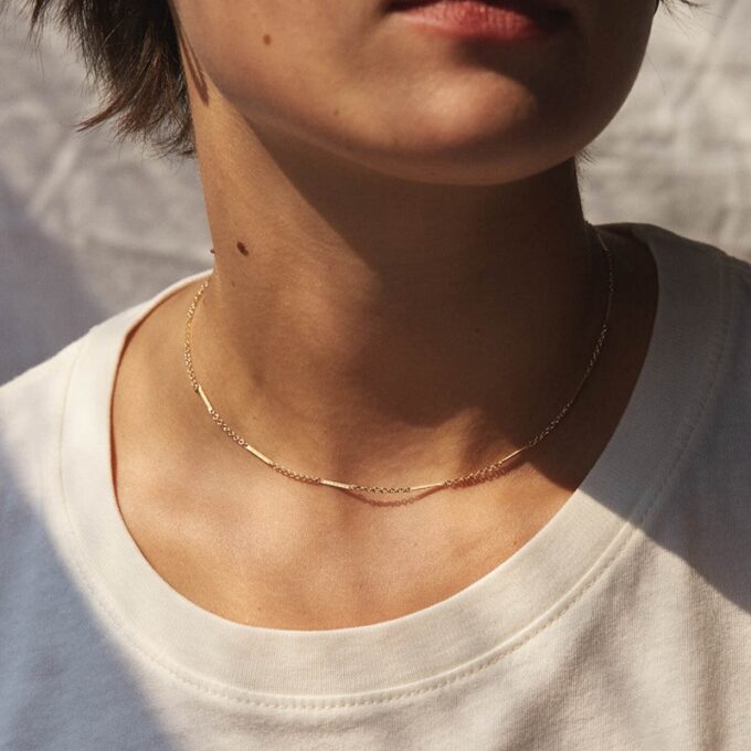 N6965a chaine plaqué or femme maille fantaisie argent 925 - Bijoux Chaines en ligne Ninanina