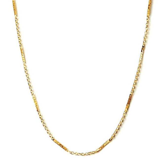 N6965b chaine plaqué or femme maille fantaisie argent 925 - Bijoux Chaines en ligne Ninanina