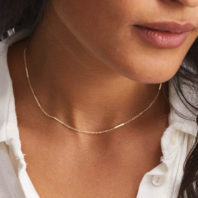 N6965c chaine plaqué or femme maille fantaisie argent 925 - Bijoux Chaines en ligne Ninanina