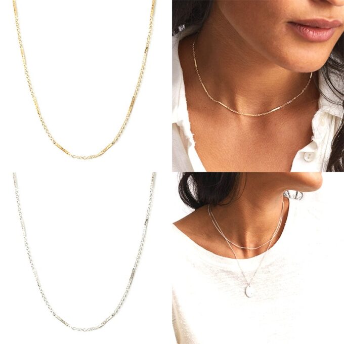 N6966b chaine argent 925 femme maille fantaisie - Bijoux Chaines en ligne Ninanina