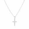 N6982 Pendentif croix argent zirconium blanc - chaine femme - Bijoux Colliers en ligne Ninanina