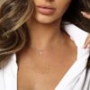 N6982e Pendentif croix argent zirconium blanc - chaine femme - Bijoux Colliers en ligne Ninanina