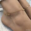 N6983 chaine de cheville oxyde de zirconium blanc argent 925 plaqué or femme - Bijoux Chaines en ligne Ninanina