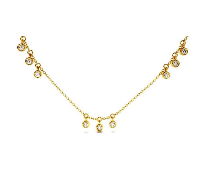 N6983a chaine de cheville oxyde de zirconium blanc argent 925 plaqué or femme - Bijoux Chaines en ligne Ninanina