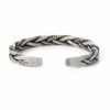N6984A Bracelet homme tressé argent plaqué - jonc ouvert - Bijoux Bracelets en ligne Ninanina