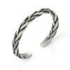 N6984C Bracelet homme tressé argent plaqué - jonc ouvert - Bijoux Bracelets en ligne Ninanina