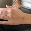 N6988m Bracelet d'esclave or plaqué - Chaine de main femme dorée - Bijoux Bracelets en ligne Ninanina