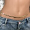 N7008d Chaine ventre or plaqué femme pastille dorée - Bijoux de corps en ligne Ninanina