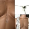 N7014 Sautoir avec plume Argent - Collier long aigue marine femme - Bijoux Colliers en ligne Ninanina