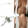 N7014b Sautoir avec plume Argent - Collier long aigue marine femme - Bijoux Colliers en ligne Ninanina