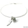 N7015c Collier ras de cou plume Argent et aigue marine femme - Bijoux Colliers en ligne Ninanina