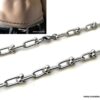 N7016a Chaine taille homme maille fantaisie acier inoxydable argent - Bijoux Chaines en ligne Ninanina