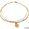 N7021d Chaine de cheville double plaqué or main de fatma dorée - Bijoux de pied en ligne Ninanina