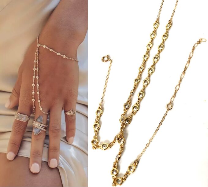 Bracelet Esclave Triangle En Métal Noir Et Or Pour Femme - Neuf Avec étiquettes - Bijou Fantaisie Mode