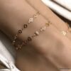 N7033e Chaine a cheville plaqué or femme - bracelet pied doré - Bijoux Bracelets en ligne Ninanina