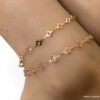 N7034c Cheville pied bijou plaqué or - bracelet femme doré - Bijoux Bracelets en ligne Ninanina