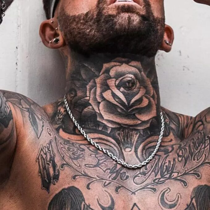 N7040 Chaine torsade pour homme Acier inoxydable chirurgical argent - Bijoux Colliers hommes en ligne Ninanina