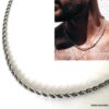 N7040a Chaine torsade pour homme Acier inoxydable chirurgical argent - Bijoux Chaines en ligne Ninanina