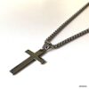 N7048b Chaine homme croix Acier inoxydable argent - collier gothique - Bijoux Hommes gothiques en ligne Ninanina