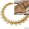 N7055a Bracelet cheville bohème plaqué or - Chaine large maille dorée - Bijoux de pied en ligne Ninanina
