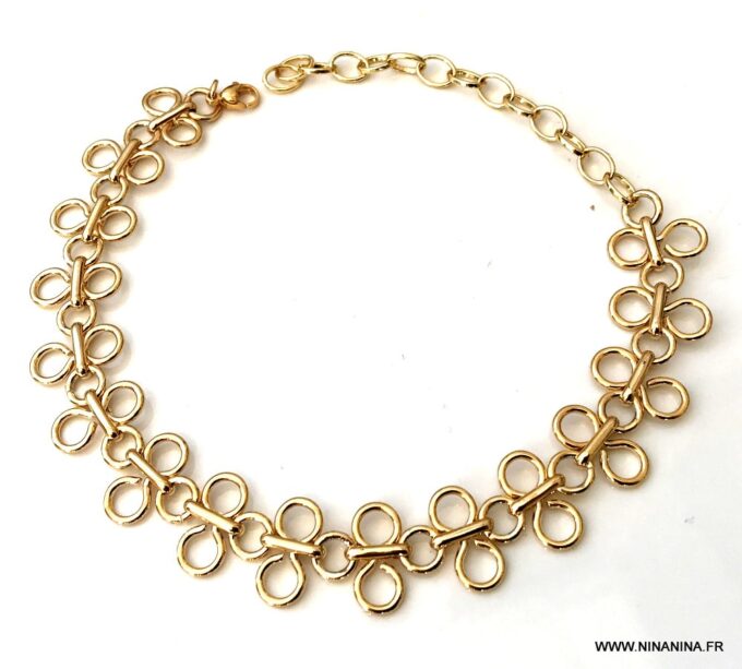 N7056h Bracelet de bras doré - brassard femme large maille plaqué or - Bijoux Bracelets en ligne Ninanina