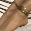 N7064 Bijou de cheville femme en laiton doré - Bracelet pied bohème - Bijoux de pied en ligne Ninanina