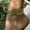 N7064f Bijou de cheville femme en laiton doré - Bracelet pied bohème - Bijoux de pied en ligne Ninanina