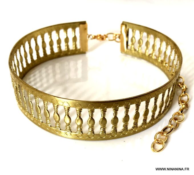 N7064h Bijou de cheville femme en laiton doré - Bracelet pied bohème - Bijoux de pied en ligne Ninanina