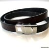 N7069b Bracelet cuir double tour fermoir Acier inoxydable argent - Bijoux Bracelets en ligne Ninanina