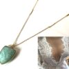N7074b Collier Amazonite femme doré - Sautoir argent plaqué or - Bijoux Colliers en ligne Ninanina
