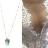N7074g Collier Amazonite femme doré - Sautoir argent plaqué or - Bijoux Colliers en ligne Ninanina