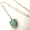 N7074h Collier Amazonite femme doré - Sautoir argent plaqué or - Bijoux Colliers en ligne Ninanina
