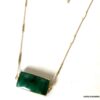 N7075d Collier emeraude femme pendentif rectangle argent plaqué or - Bijoux Colliers en ligne Ninanina