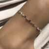 N7079 Chaine de cheville 30 cm maille fantaisie argent femme - Bijoux de pied en ligne Ninanina