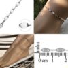 N7079a Chaine de cheville 30 cm maille fantaisie argent femme - Bijoux de pied en ligne Ninanina